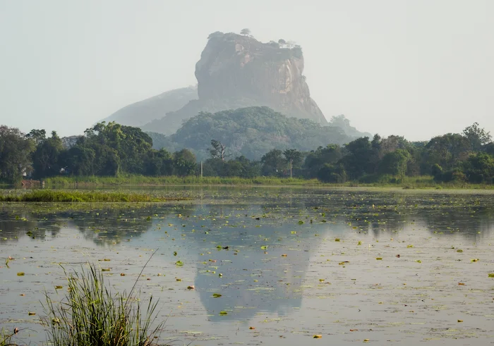 Lake in front of Lion Rock Sigiriya