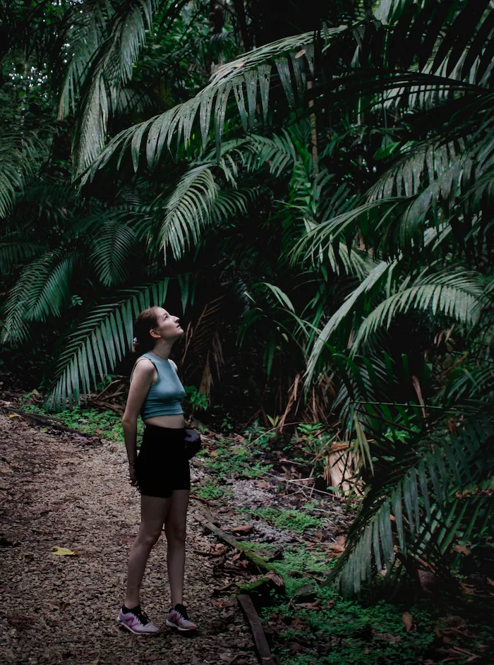 Girl fascinated by the jungle