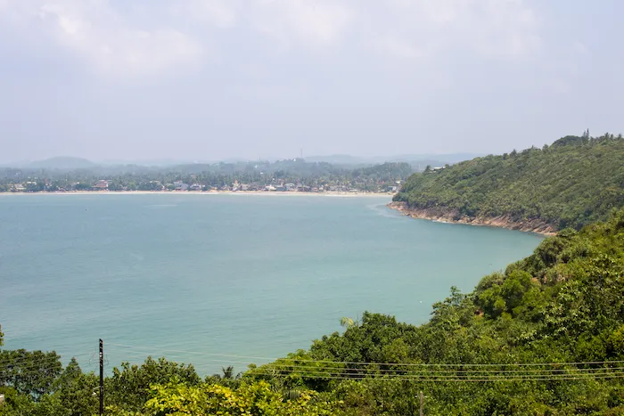 view over jungle beach in unawatuna